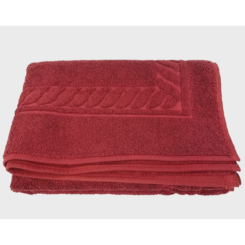NWT Wamsutta Elite Large Combed Cotton Bath Tub Mat Brick Red 26 x 38 Reversible